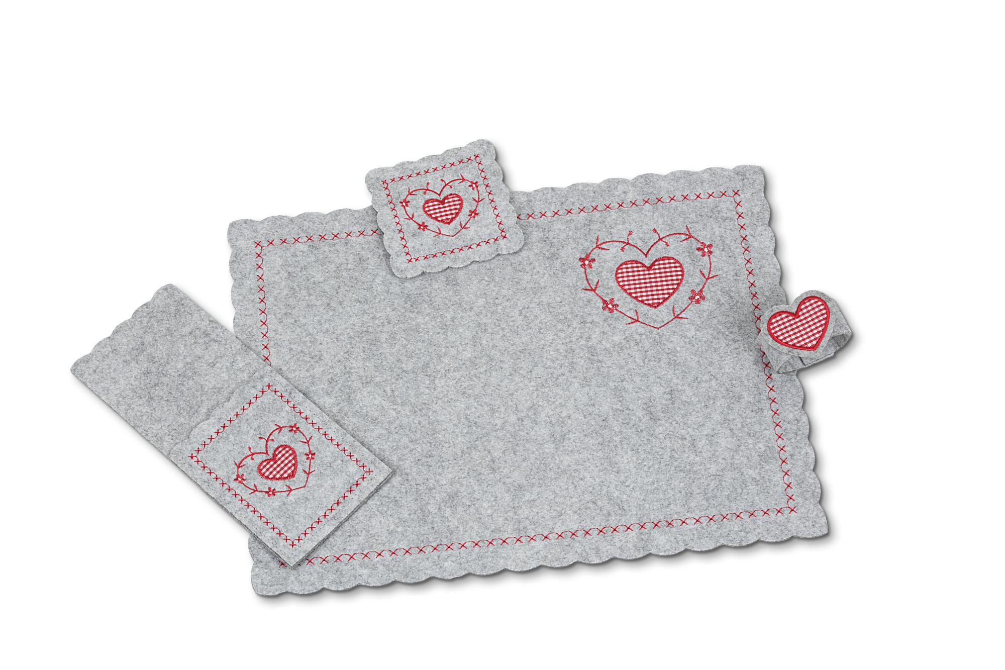 selection of embroidered samples and swatches